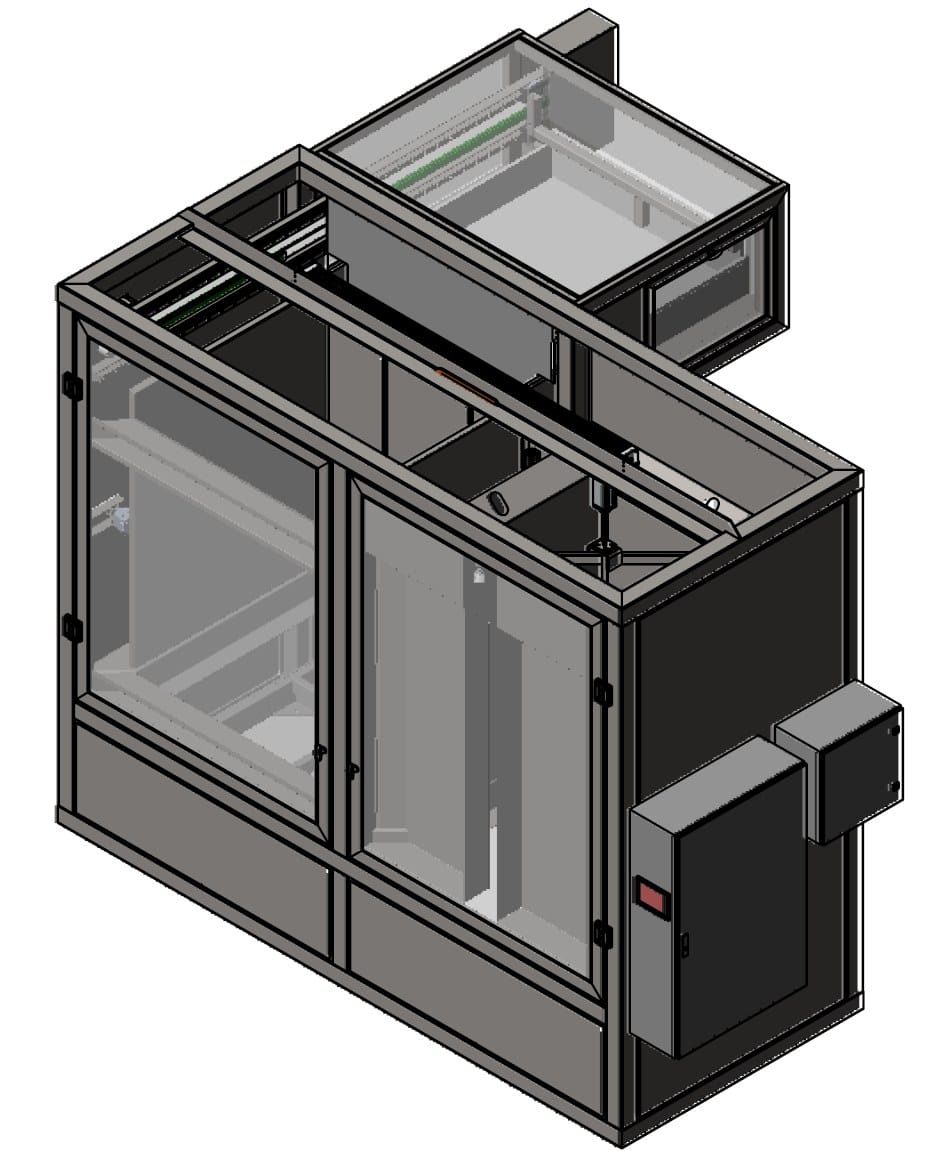 Depalletiser frame and guarding