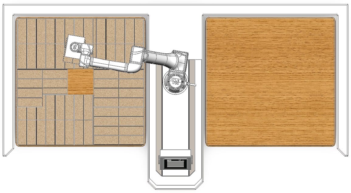 CP-25 palletiser, top view with pallet pattern