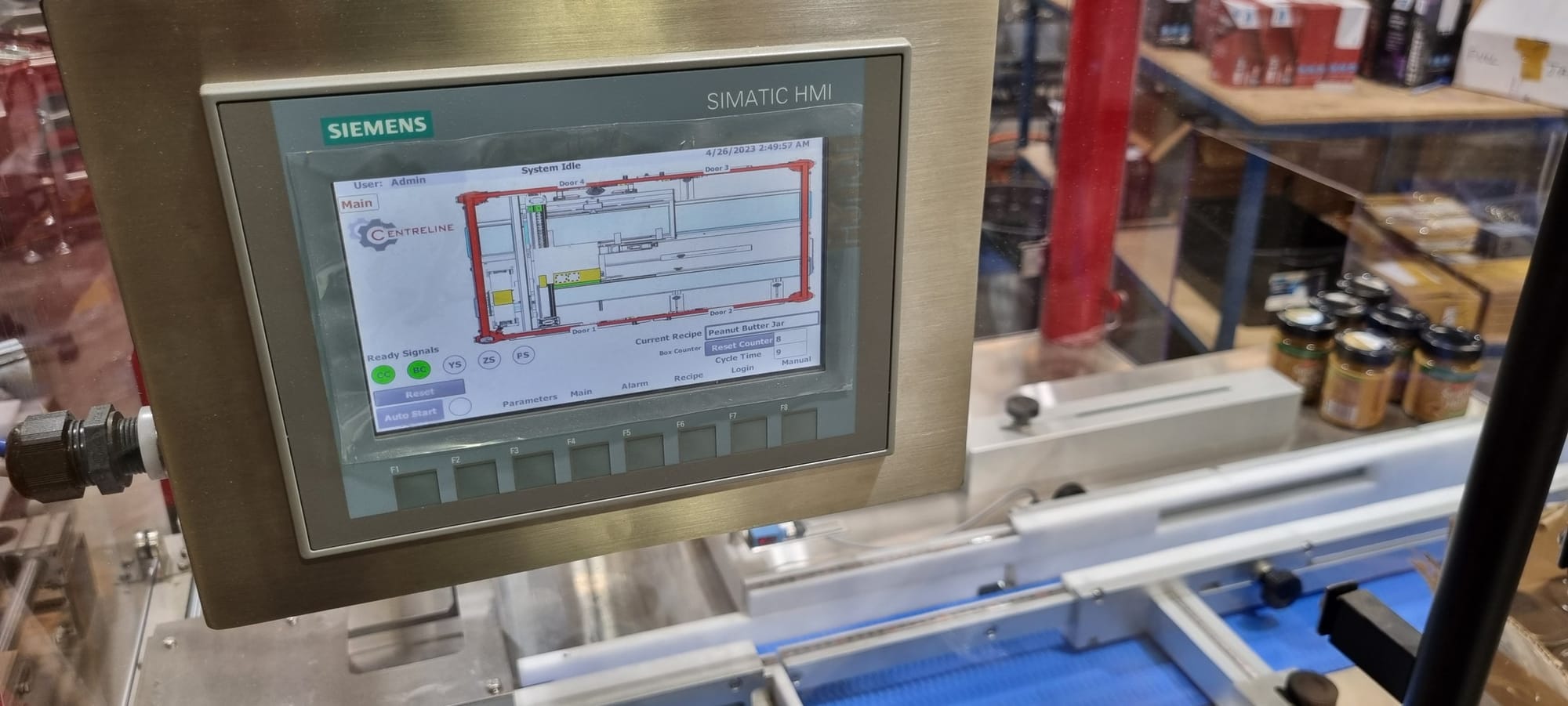 Siemens touch screen on a Centreline machine